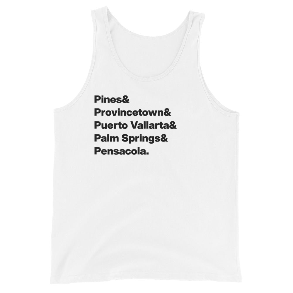 Gaycation "P" Tank - White